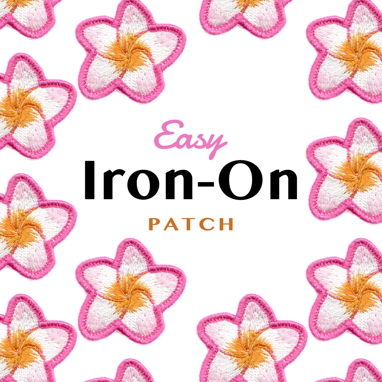 Plumeria Flower Iron-On Patch - Hawaii-Inspired Embroidery