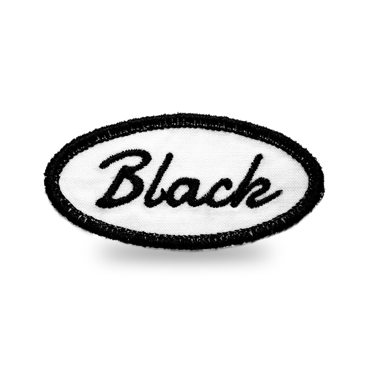 Customizable Embroidered Oval Patch with Black Thread