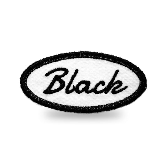 Customizable Embroidered Oval Patch with Black Thread