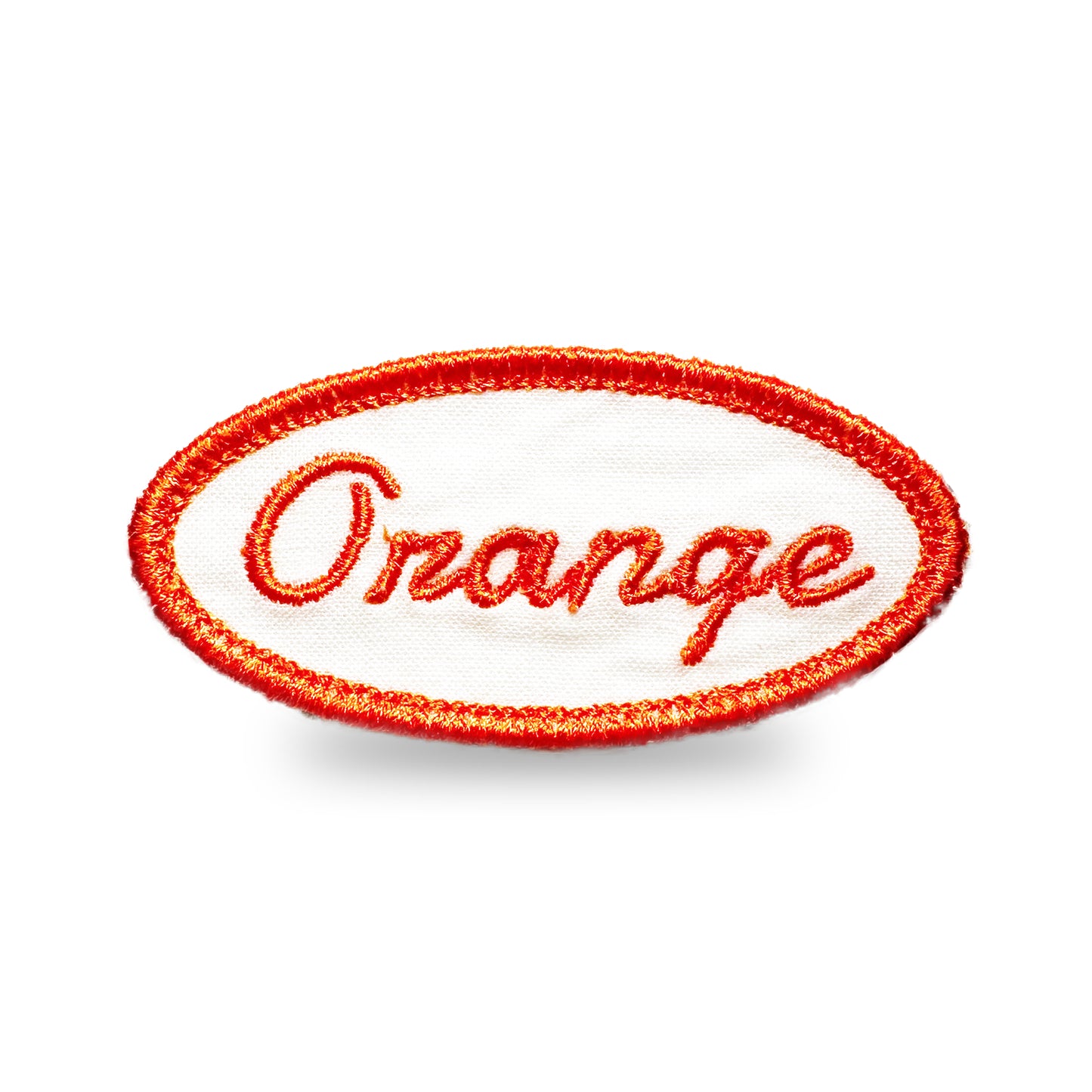 Customizable Embroidered Oval Patch with Orange Thread