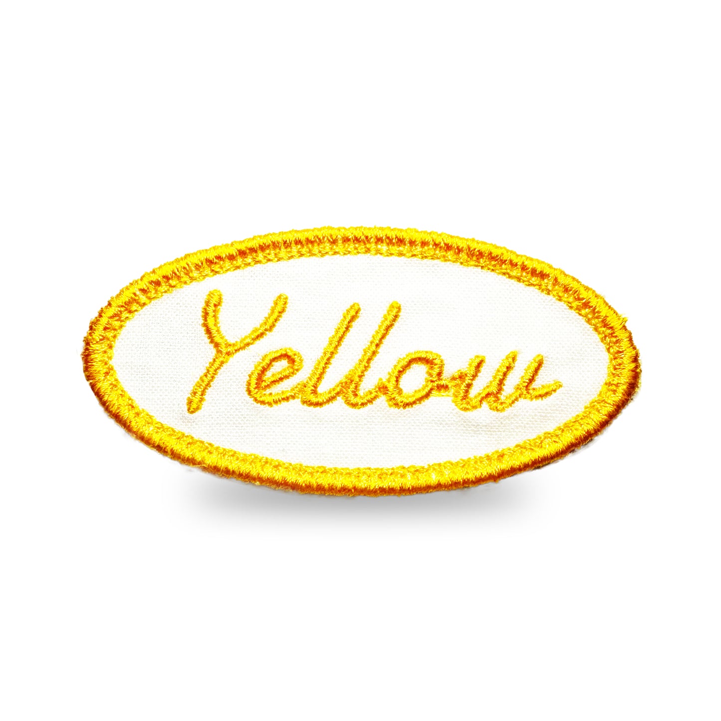 Customizable Embroidered Oval Patch with Yellow Thread