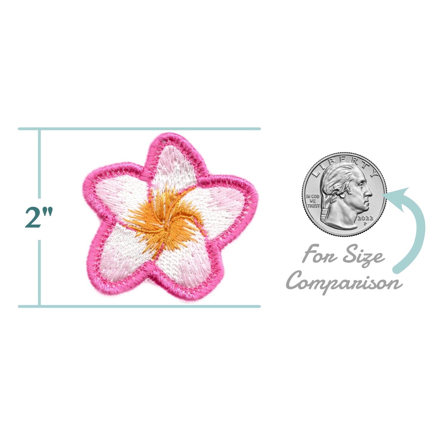 Plumeria Flower Iron-On Patch - Hawaii-Inspired Embroidery