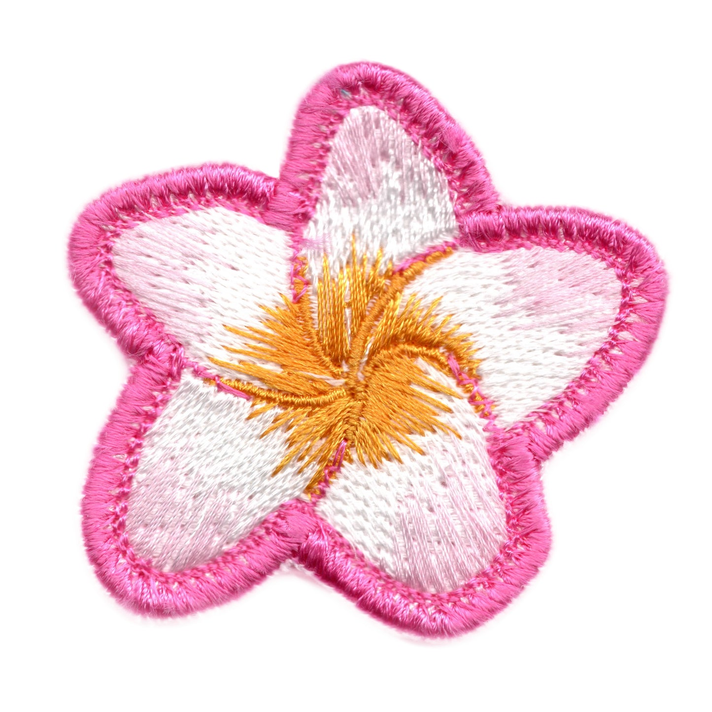 Plumeria Flower Iron-On Patch - Hawaii-Inspired Embroidery