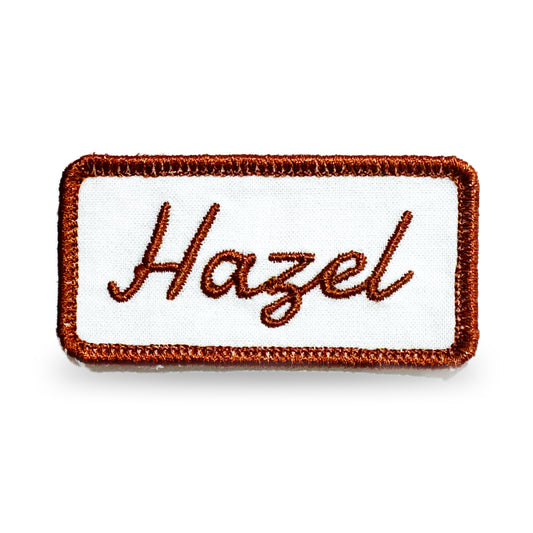 Customizable Embroidered Rectangular Patch with Hazel Thread