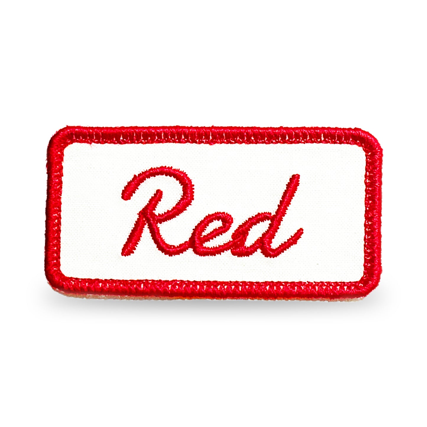 Red rectangular patch